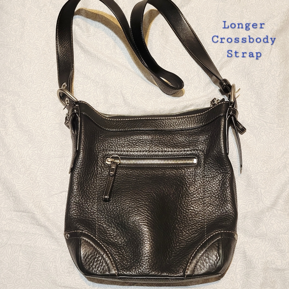 COACH F12319 Black Pebbled Leather Shoulder Crossbody Bag - Excellent Condition - Picture 2 of 7
